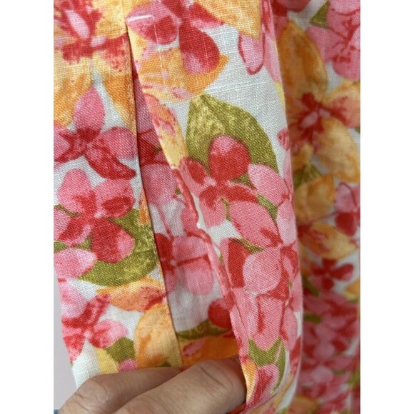 J Jill Love Linen Floral Sleeveless Natural Organic Tank Dress MP Petite 1103R4 - Picture 9 of 12